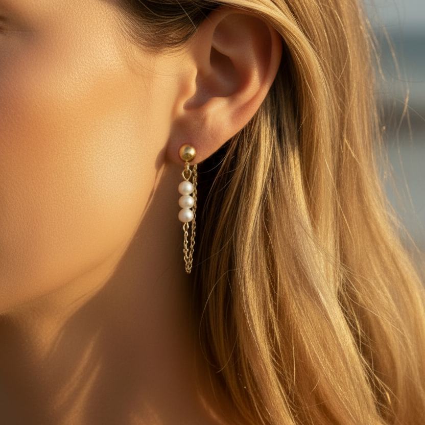 Perla Chain Studs